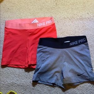 Pack of 2, women’s nike pro shorts.